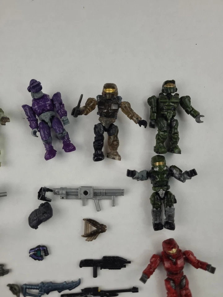 LOTE HALO MEGA CONSTRUX BLOKS FIGURAS ARMAS SOLDADO TRANSLÚCIDO ROJO PÚRPURA RARO Foto 4 de 4