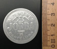 JORBA - GETTONE DI NECESSITA' SPAGNOLO CON FRANCOBOLLO DA 10 CENTESIMI