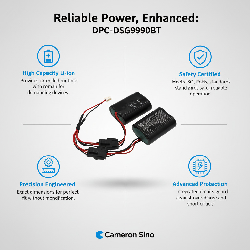 Batterie Cameron Sino DPC-DSG990BT de rechange Li-ion 2200mAh noire pour appareil sans fil