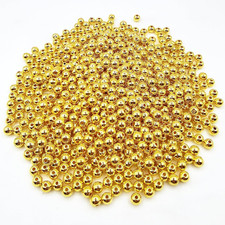 Amaney 500Pcs 6Mm Smooth round Beads Gold Spacer Loose Ball Beads for Bracelet J