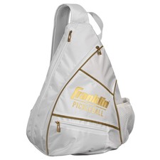 Franklin Sports Official Pickleball Sling Bag White Gold For Gear Storage