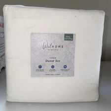 Wel home by Welspun King California Cal king three-piece duvet set linen cotton