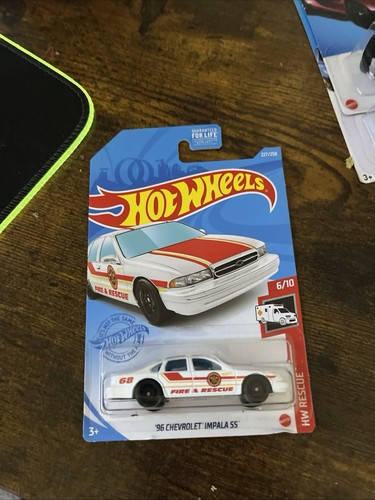 White and Red 96 Chevrolet Impala SS HW Rescue Hot Wheels - Picture 1 of 2