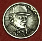 HOBO Buffalo Nickel Sherlock Holmes / George C. Scott Real US Nickel