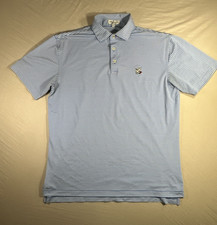 Peter Millar Summer Comfort Performance Polo Shirt Men's M Blue White Stripe