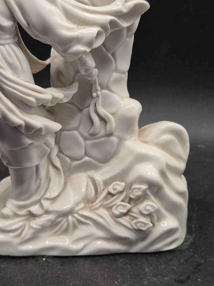 Antique Chinese Blanc De Chine Windswept Geisha Girl Table Lamp Base 7ins High — 第 4/4 张图片