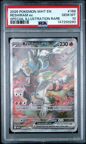 PSA 10 Reshiram EX 166/086 White Flare Pokemon TCG Card SIR Gem Mint New Cert