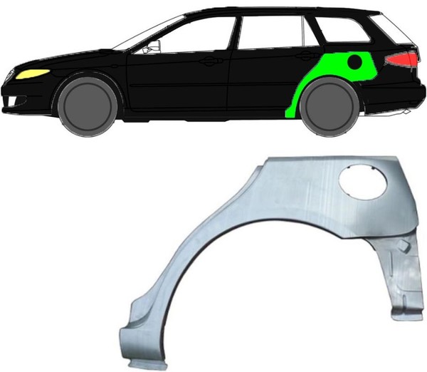 Radlauf FüR Mazda 6 GG GY Kombi 2002 - 2007 Links-image