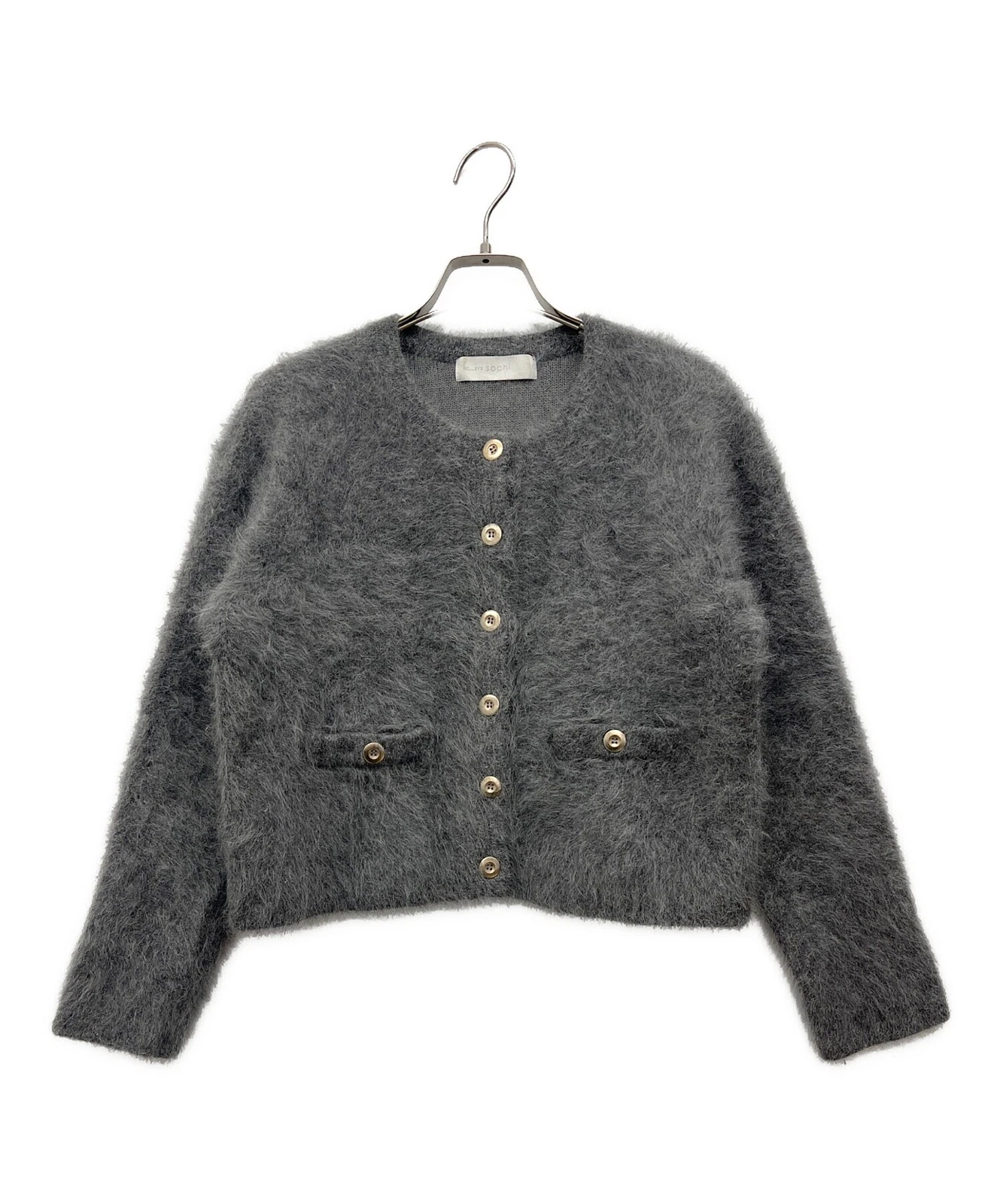 NOLLEY'S sophi / (NOLLEY'S sophie) Double-knit Angora Blend Knit Jacket/ Gray/ S