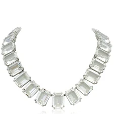 Swarovski Millenia Necklace, Octagon Cut Crystals, White, Rhodium Plated