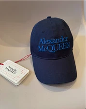 Alexander McQueen Navy Blue Adjustable Cap Embroidered Logo NWT