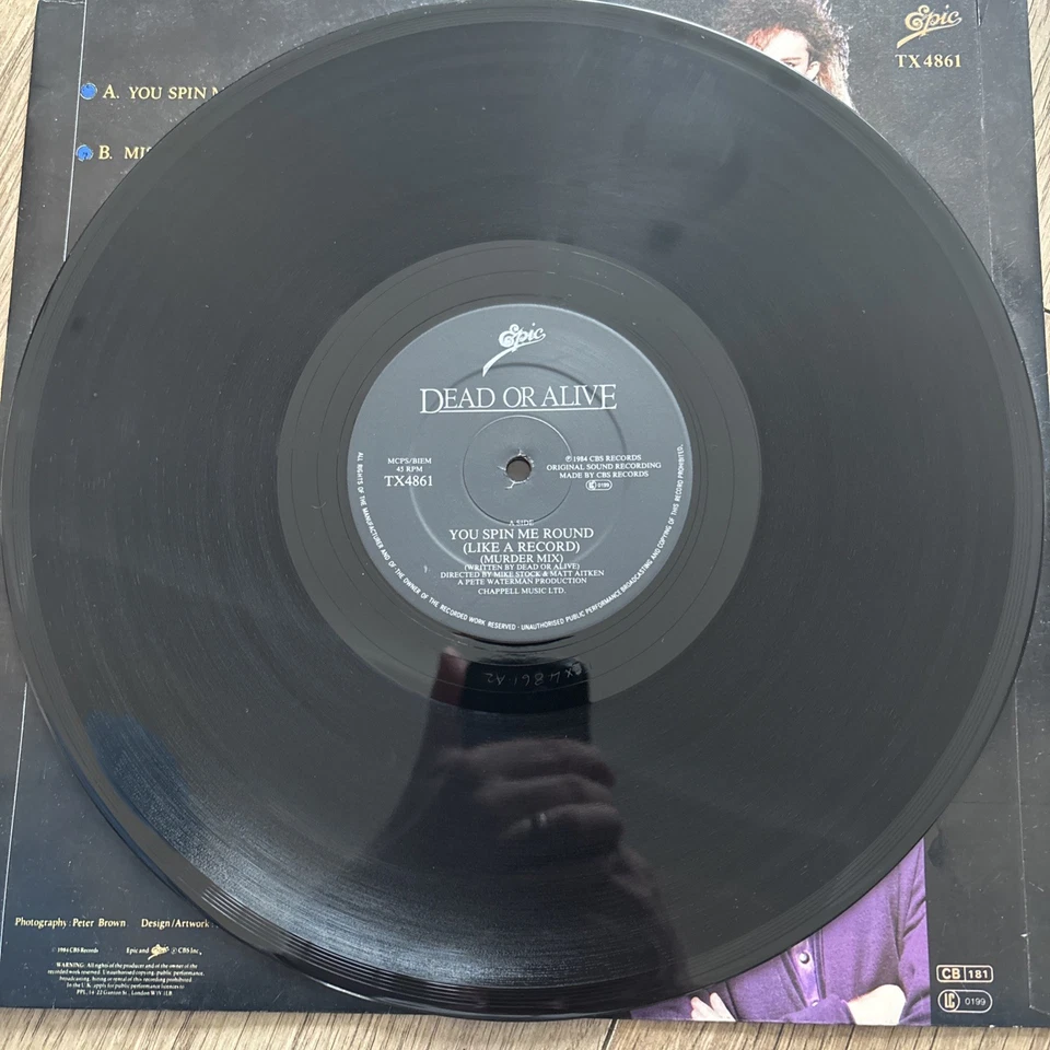 Dead Or Alive You Spin Me Round (Like A Record) EX+/EX Murder Mix 12" Vinyl 1984 - Image 3 of 4