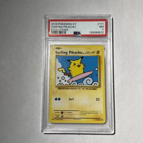 2016 Pokemon XY Evolutions #111 Surfing Pikachu PSA 7 NM