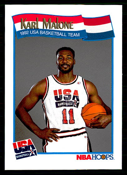 1991-92 NBA Hoops - Karl Malone #580 - USA Olympic Team