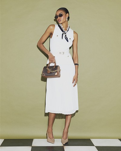 River Island Womens Cream Viscose Midi Dress Size M
