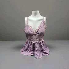 J For Justify Womans Size Large Violet Spaghetti Strapped Lace Tank Top
