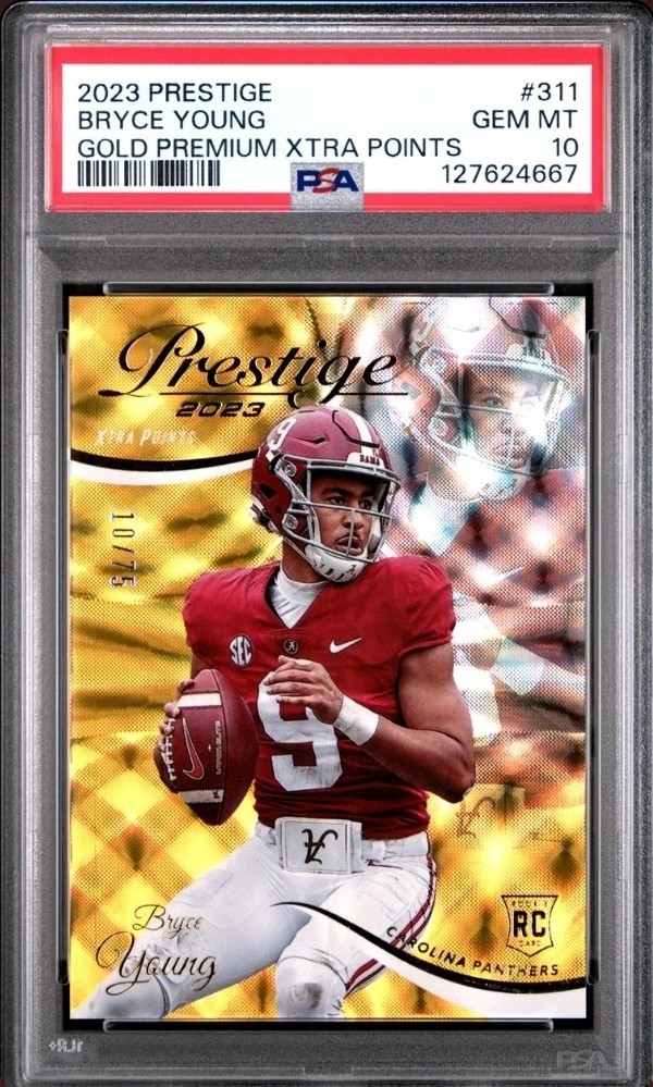 Bryce Young Panini Prestige #311 Gold Premium Xtra Points