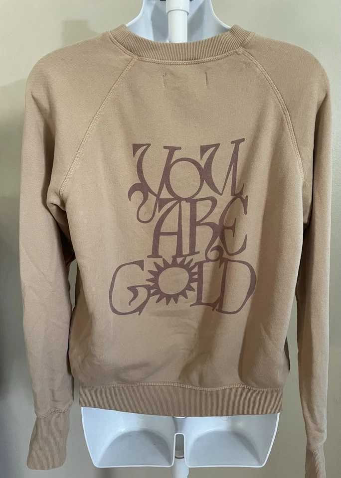 Women’s Spiritual Gangster Tan Crewneck Sweatshirt You Are Gold XS - Image 3 of 4