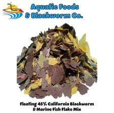 45 California Blackworm  Marine Fish Flake Mix USA Made