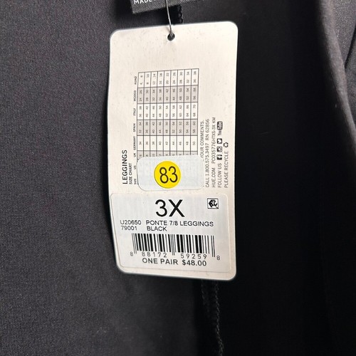 HUE Leggings Womens Plus 3X Black Ponte High Rise Pull On Active Pockets - Picture 12 of 13