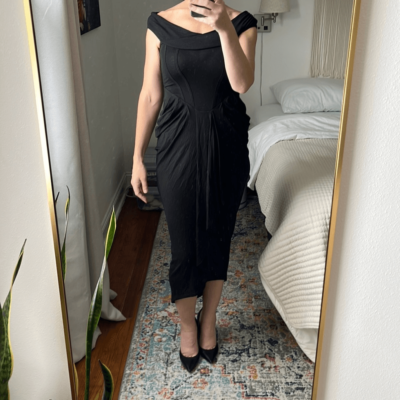 ASOS Design ASOS DESIGN bardot corset detail ruched midi dress in black Size 6 | eBay ASOS Design ASOS DESIGN bardot corset detail ruched midi dress in black Size 6 | eBay