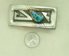 VINTAGE SOUTHWEST  N A STERLING BELT BUCKLE  INDAIN HANDMADE STERLING