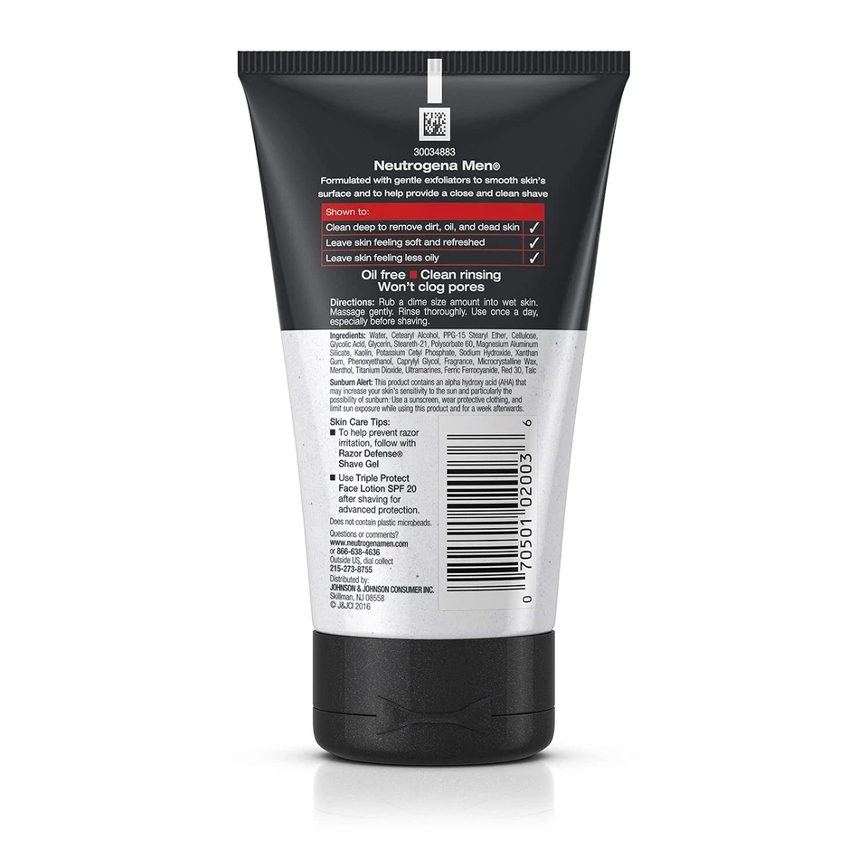 Neutrogena Men Razor Defense Face Scrub 124 ml, EU SELLER - Image 2 of 4