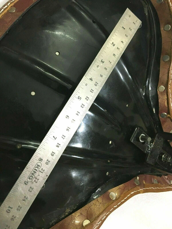 Genuine Leather HARLEY WLA WLC VL UL EL WL KNUCKLEHEAD SOLO SEAT FLATHEAD BROWN - Imagen 3 de 3