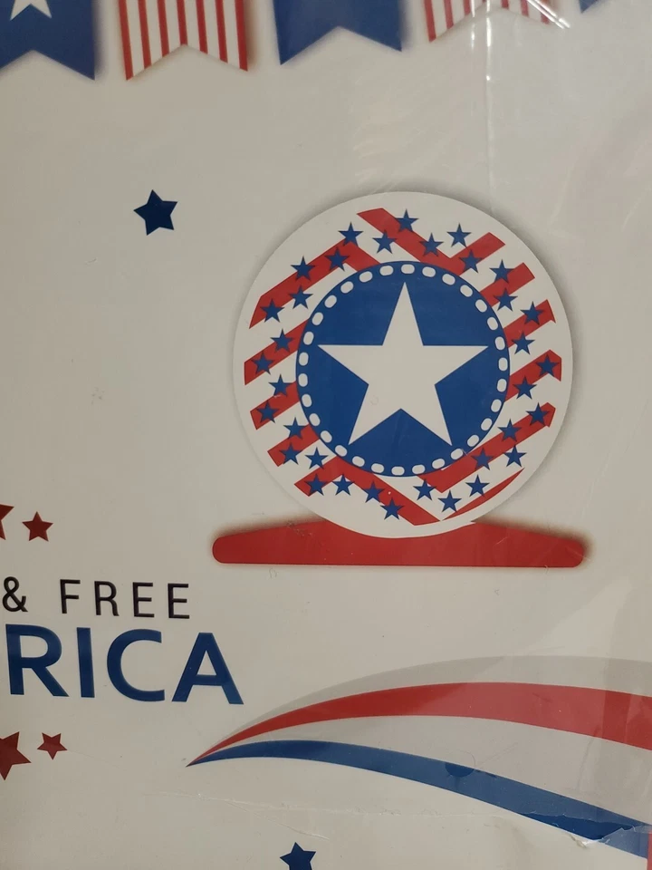 Happy And Free America Rojo Blanco Y Azul EE. UU. Día Fiesta Set Decoraciones Foto 3 de 4