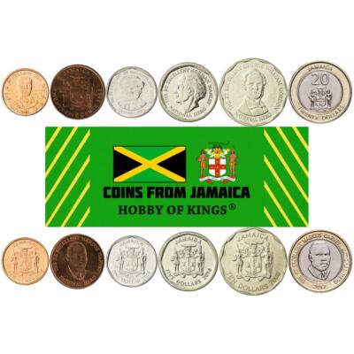 Jamaica | 6 Coin Set | 10 25 Cents 1 Dollar 5 10 20 Dollars | 2008