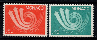 Monaco 1973 Mi. 1073-1074 postfrisch ** 100% Europa CEPT, Emblem