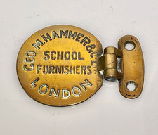 Antique Brass Plate School Furnishers CEO.M.Hammers & Co Ltd London