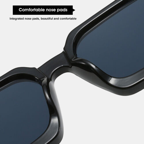 Thick Frame Square Sunglasses for Women Men Chunky Rectangle Sun Glasses Shades - Picture 15 of 45