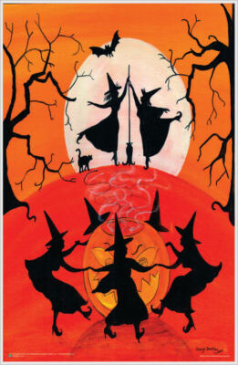 Dancing Witch Spell Party by Cheryl Bartley Mini Poster 11.5'' x 17.5'' Laminated