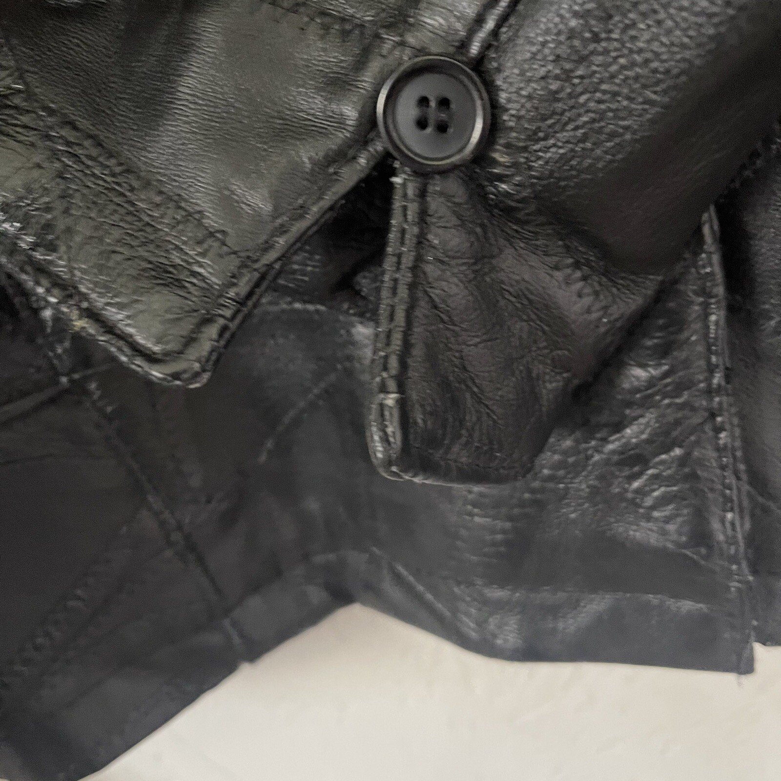 Vintage Jacket Size 2X Plus Patchwork Black Leath… - image 6