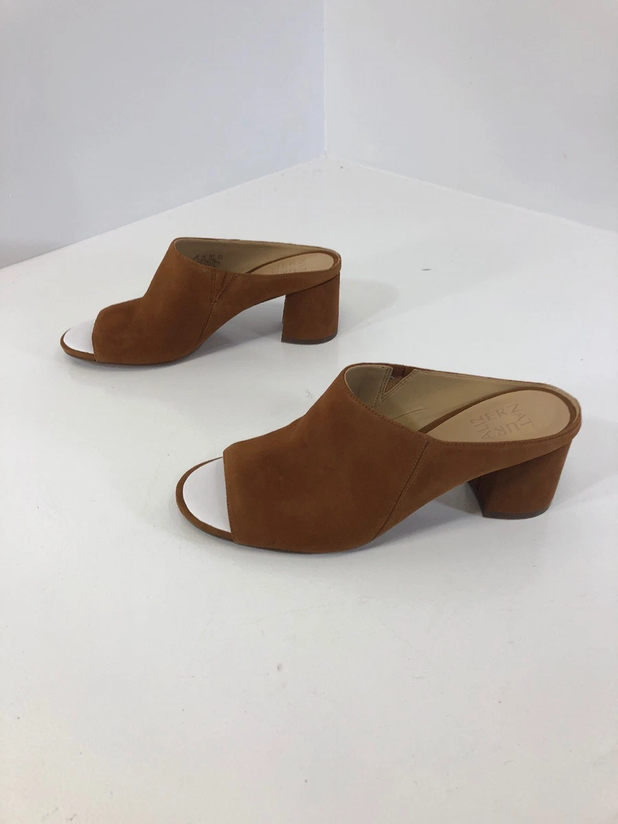 Naturalizer Womens Cyprine Suede Slide Sandal Shoes Size 9.5N Color Caramel New