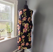 Who What Wear Floral Dress - Black with Floral Print - Small