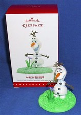 Hallmark Ornament Disney Animated Frozen Olaf in Summer 2015 Snowman and Flower