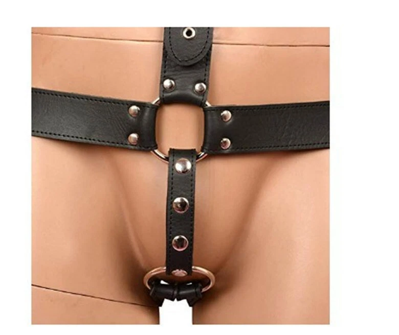 Sexy Men Male Leather Full Body Chest Harness Fancy Belt O Ring Clubwear Costume - Image 3 of 4