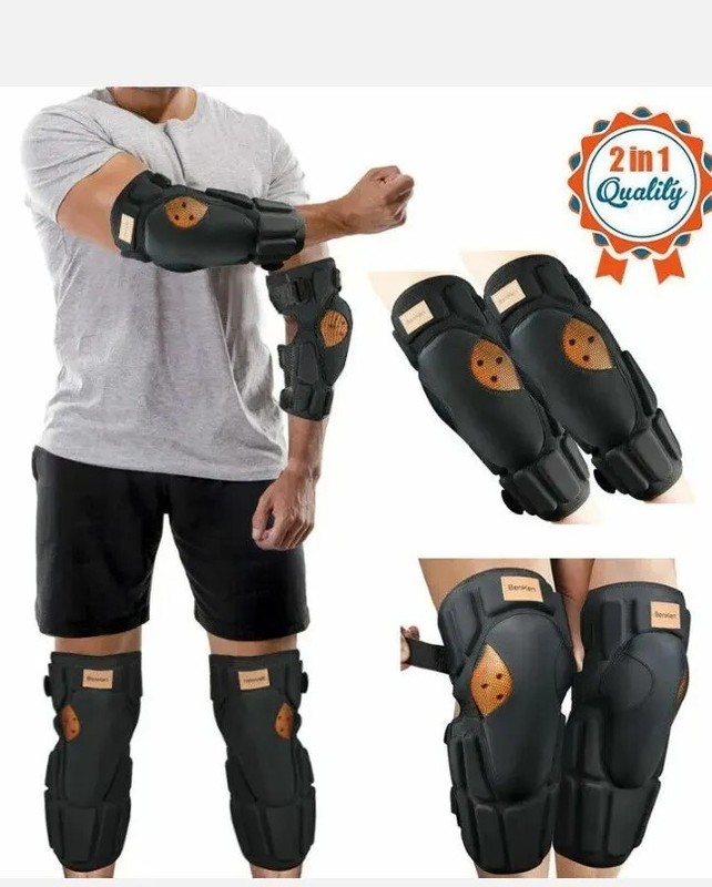 BEST NEW Benken Pair Elbow Pads Knee Brace kit Motor-cycle Ski Protective Gear L