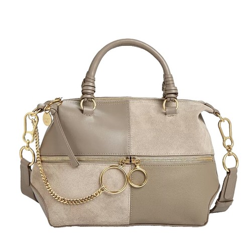 See by Chloe Joan 2way Leather Suede Shoulder Handbag Tan Ring