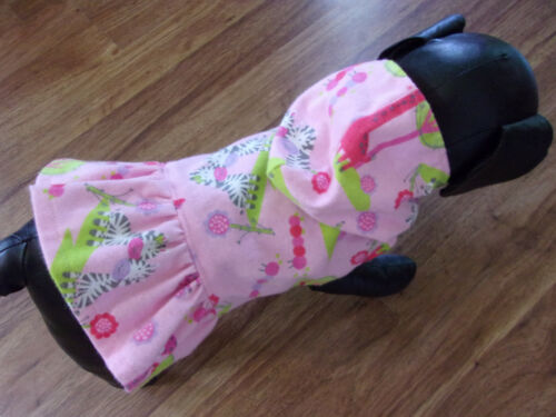  dog dress,hooded flannel,pink, "jungle beauties ,Medium*(read details for size) - Picture 1 of 6
