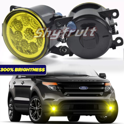 Fog Light Lamps w/ H11 Bulbs Driver Passenger Sides for 2011-2015 Ford Explorer