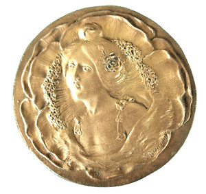 Médaille Gymnastique Art Nouveau Par Rasumny, Plaqué Or, Début XXème