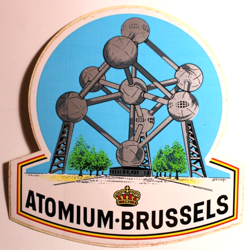 ATOMIUM BRUSSLES Modernist Gebäude AUFKLEBER Reise Stadt Aufkleber Vinyl Souvenir