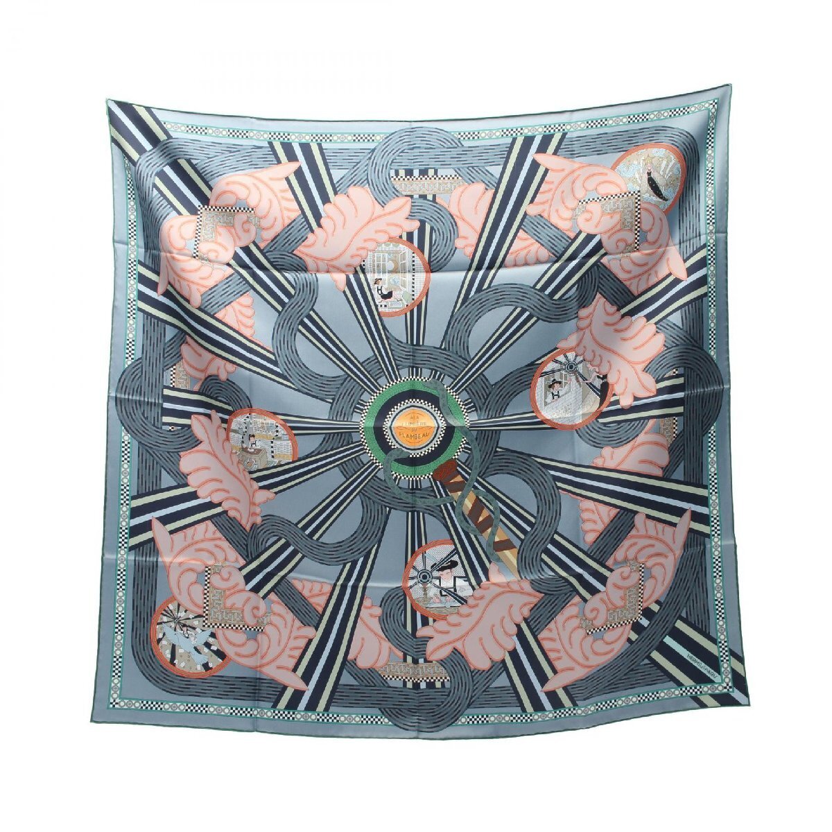 HERMES Carre 90 Multicolor A la Lumiere du Flambeau Scarf
