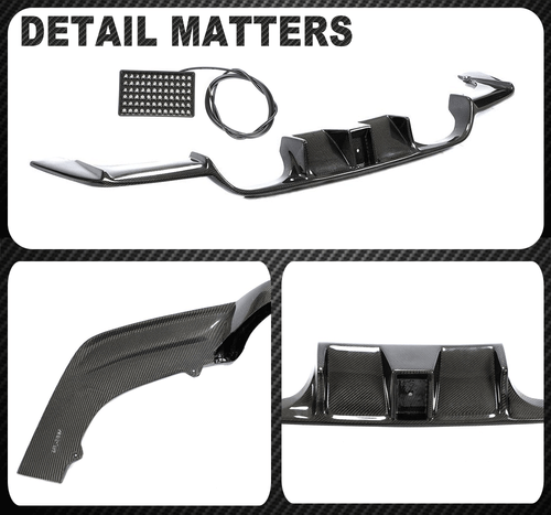 Difusor de carbono difusor trasero faldón trasero se adapta a BMW F80 M3 F82 F83 M4 2014-19 - Imagen 12 de 12