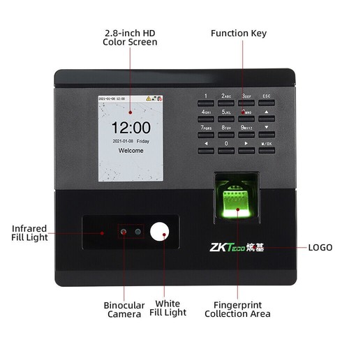 ZKteco nFace102-S IC Card Fingerprint Facial Recognition Time Attendance Machine - Picture 15 of 22
