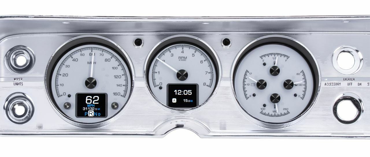 Dakota Digital 196465 Chevelle/ El Camino Gauge Cluster Silver HDX64C