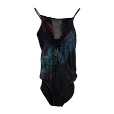 Swimsuits For All Womens SZ 16 One Piece Swimsuit Black Palm